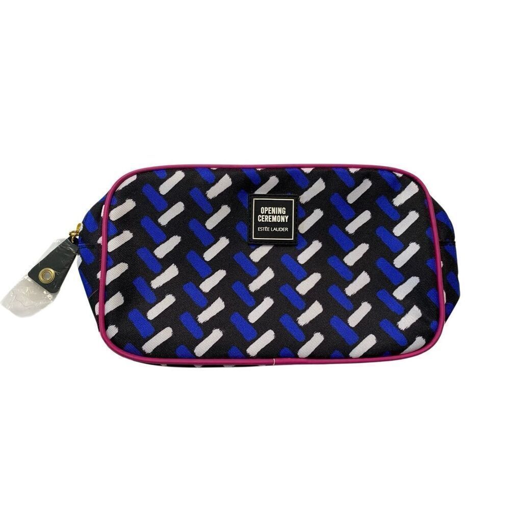 Opening Ceremony x Estee Lauder Geometric Print Pink Trim Makeup Cosmetic Bag